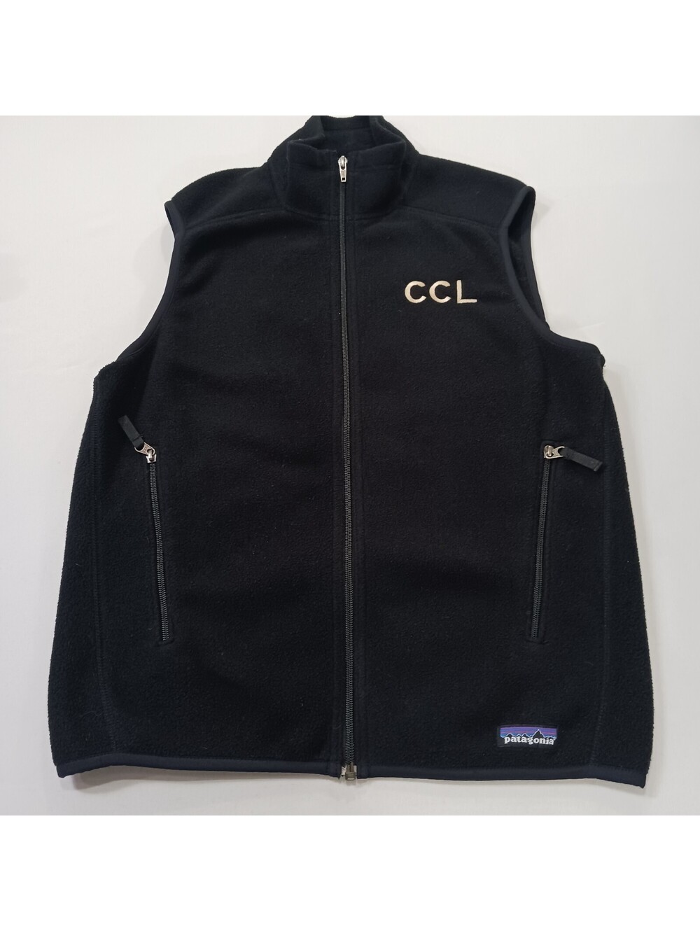 Patagonia Synchilla Men's Black Full-Zip Fleece Stand-Up Collar Vest Size Small